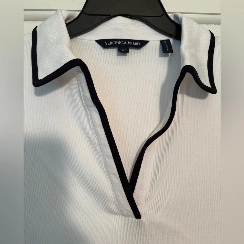 NWOT Veronica Beard Kearney Open Collar Polo Shirt - Picture 9 of 13